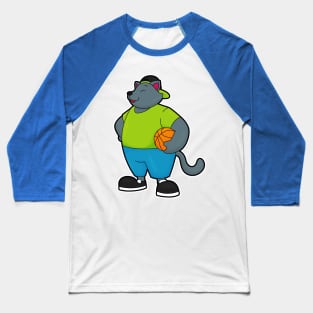 Cat as Basketball player with Basketball Baseball T-Shirt